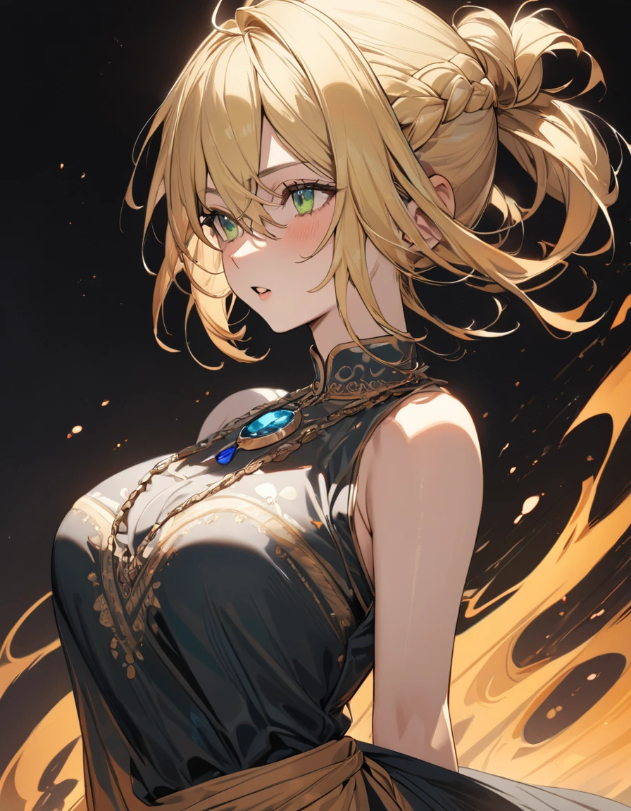high quality,hd,16k,sharp line,1girl,fantasy,fire goddess,beautiful hair ,cute face, large breasts ,nice legs,,focus girl,detailed beautiful face,detailed clothes,beautiful eyes,sexy,dynamic angle