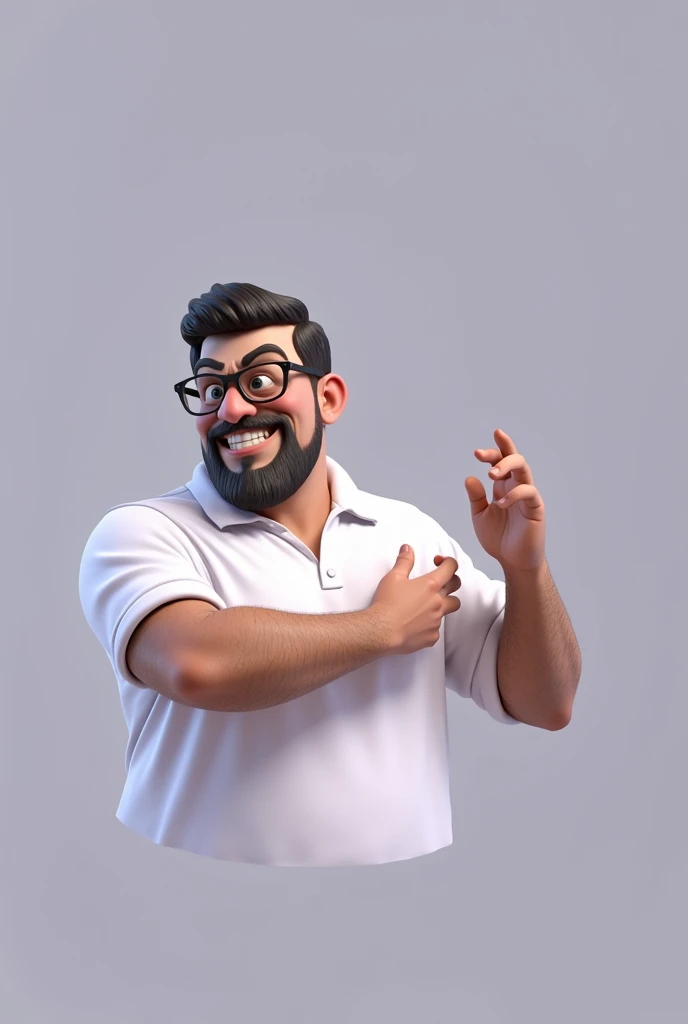 Cartoon character of a man in black glasses and blue shirt, animation character, stylized character, animation style rendering, 3d stylized, Arnold Maya rendering, Stylized 3D rendering, toon render screenshot, 3d character, 3d character, Stylized 3D rendering, 3D character rendering, cartoon character, Personagem de close up, character posing,  (Pixar-style) (master part:1.2) (bokeh) (best qualityer) (skin detailed) (detailed texture) (8k) (Argilla) (cinematic lighting) (sharp focus