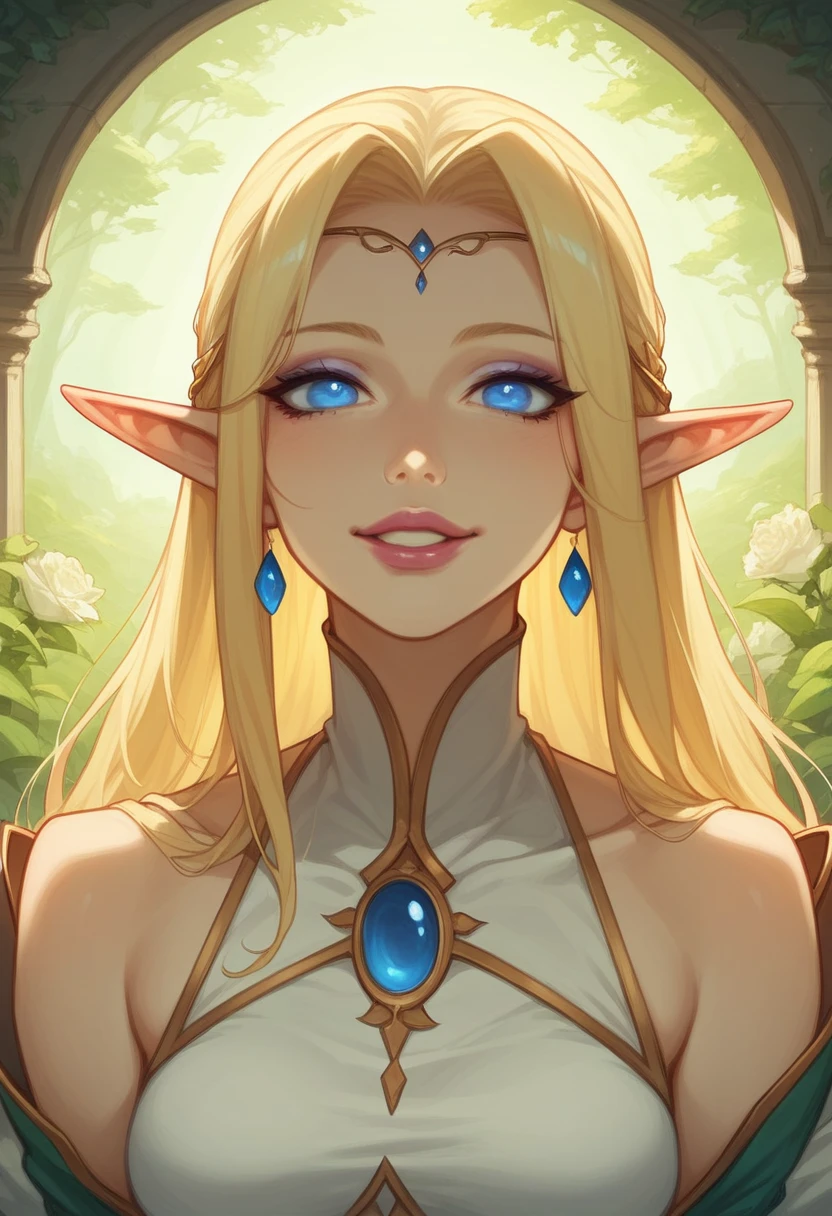 1female, solo, in her 20s, mature woman, blonde hair, long hair, blue eyes, pink lips, smiling, kawaii, elf, elvish, medium breasts, slim body, sfw, ((aegyo sal)), glossy eyes, double eyelids, soft dark circles under the eyes, beautiful lips, (glossy lips), soft smooth skin, amazing scenery, amazing scenery, epic lighting, eyeshadow, lipstick, (((stradling a man, placing her hands on men's sternum, doing cpr on a man, resuscitation)))