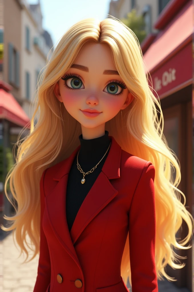 Crie uma modelo de 15 anos de cabelos loiros e que se pareça com chloe de miraculous ladybug
