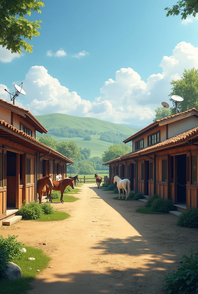 light with satellite internet for stables