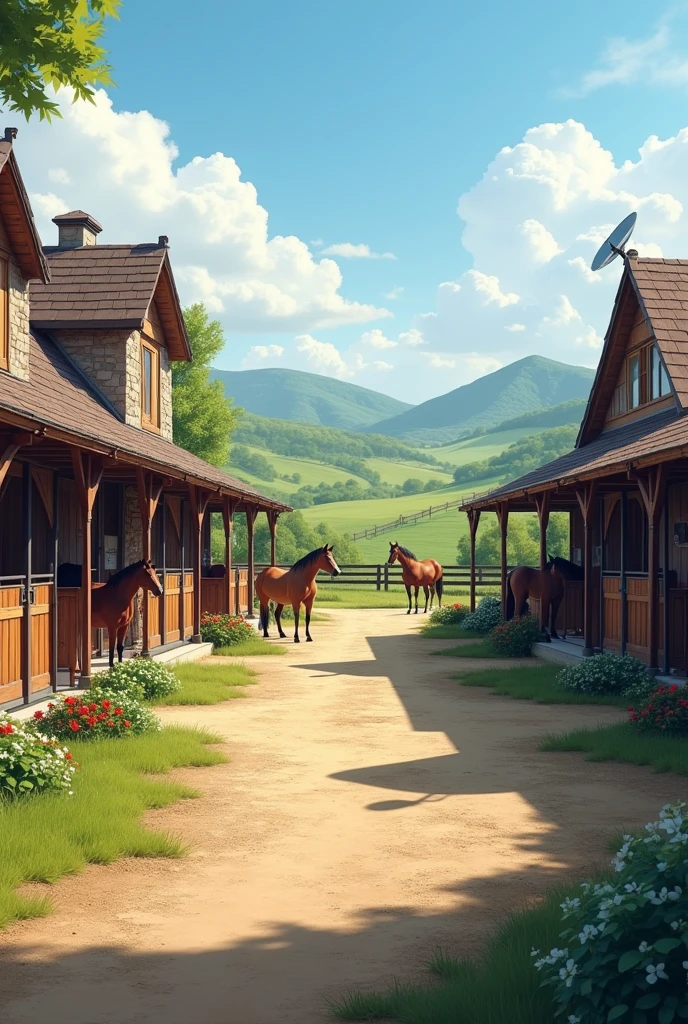 light with satellite internet for stables