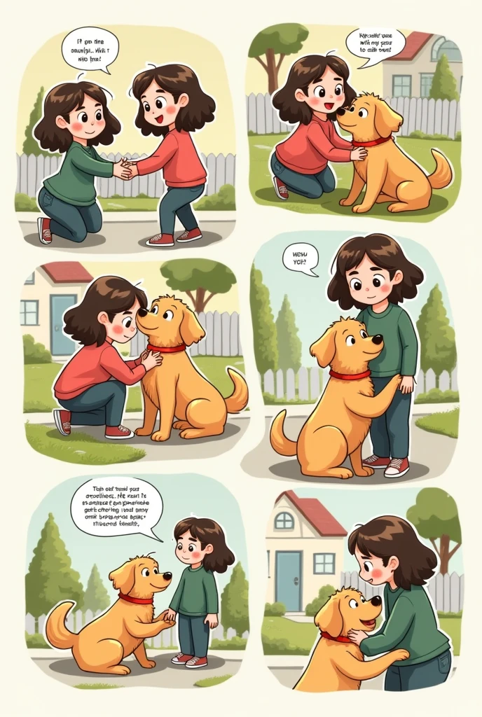 In a comic strip, a dog meets a person again and gets nervous