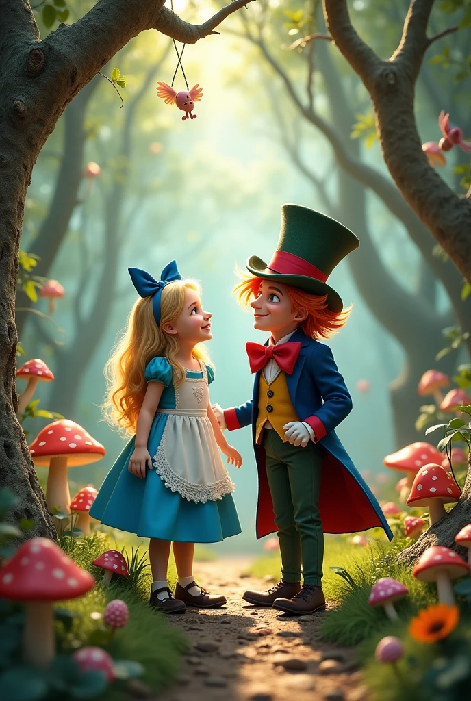 Alice in Wonderland, Alice and the Mad Hatter Children in the Enchanted Forest