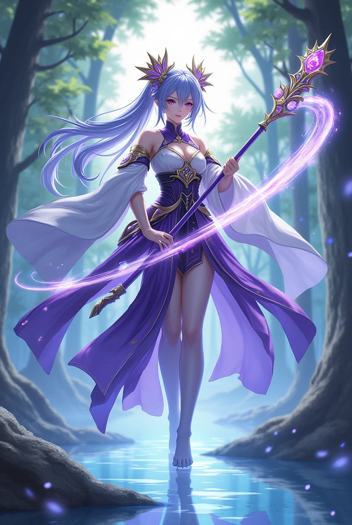 Yar Miko from the game Genshin Impact with lancery