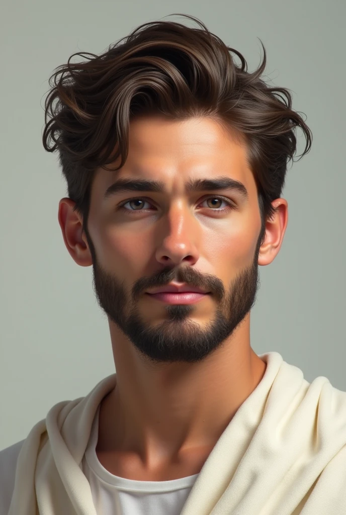 Jesus Christ short hair modern hairstyle using hair gel 