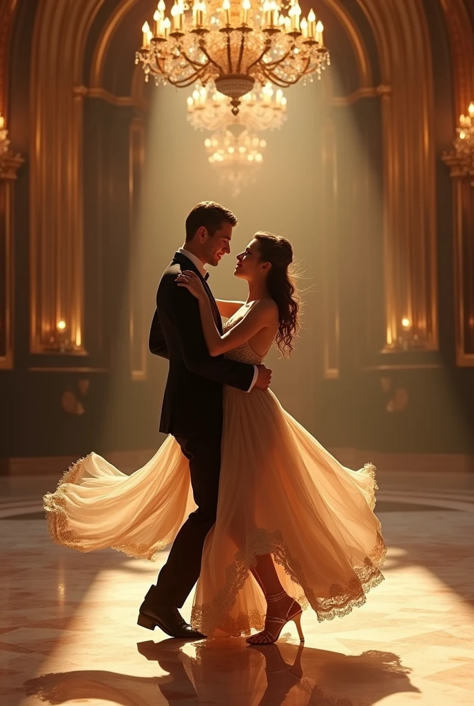 Couple dancing on a dance floor