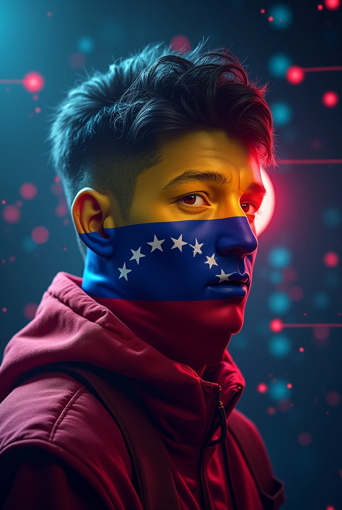 An image for my kick profile, I want it to have a gaming theme showing my username and placing the flag of my country, What is Venezuela?