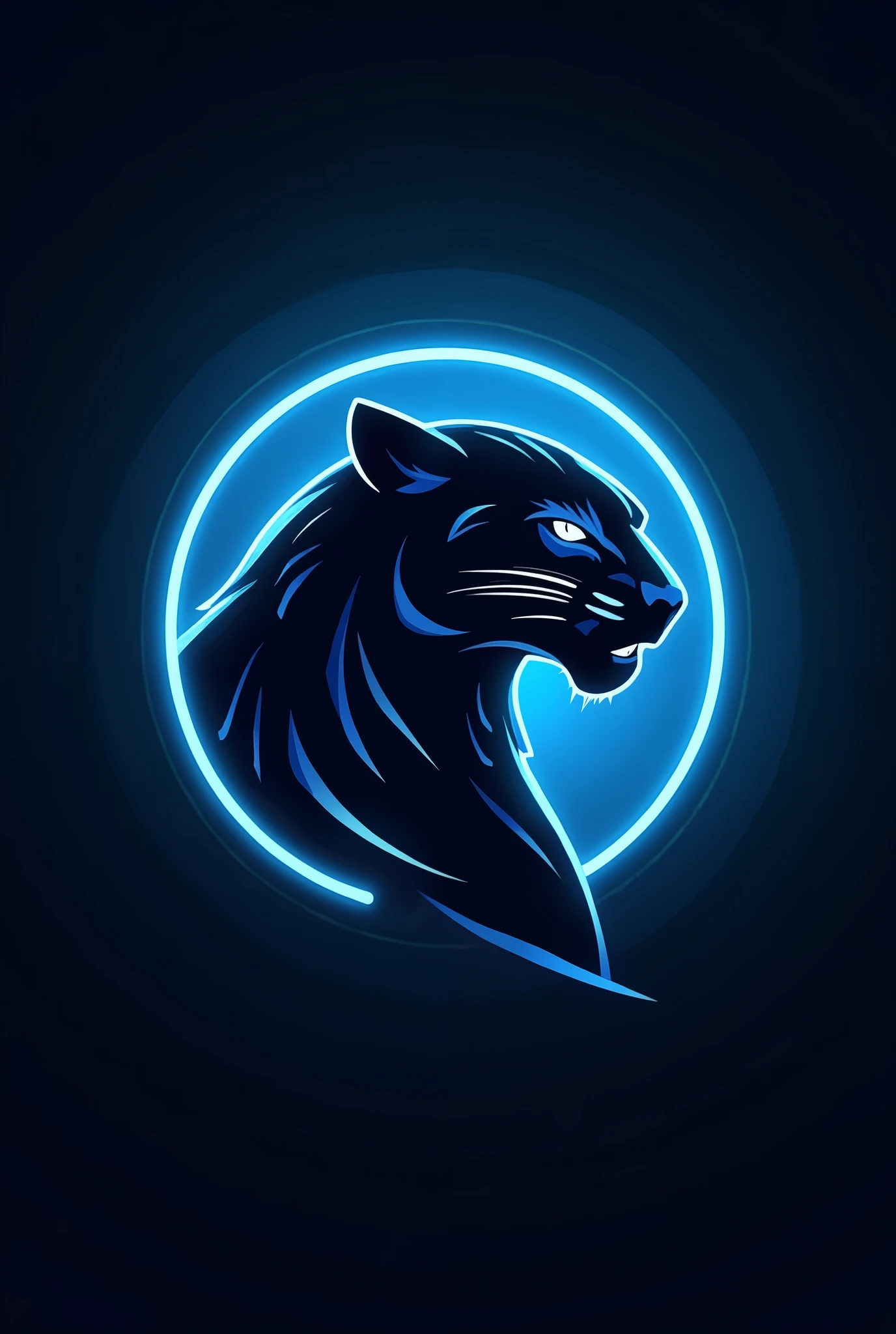 Jaguar logo that serves as a profile photo on Instagram accounts with neon blue colors que sirva para flyers de publicidad 
