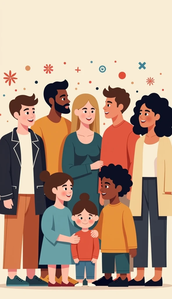 Image of a diverse group of people, symbolizing the importance of personalizing anti-allergy treatment, taking into account age, gender and pre-existing conditions.