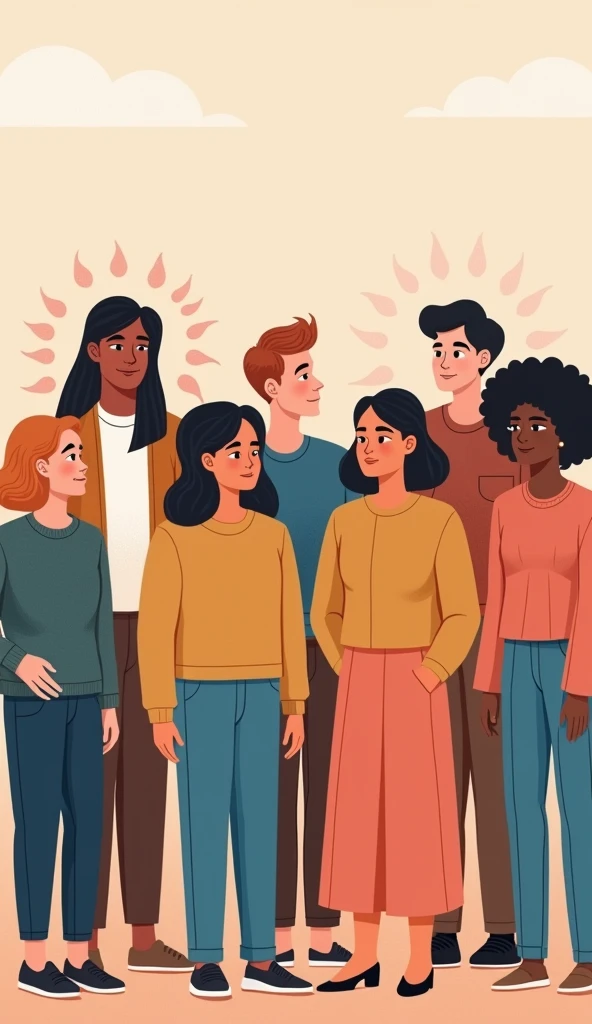 Image of a diverse group of people, symbolizing the importance of personalizing anti-allergy treatment, taking into account age, gender and pre-existing conditions.