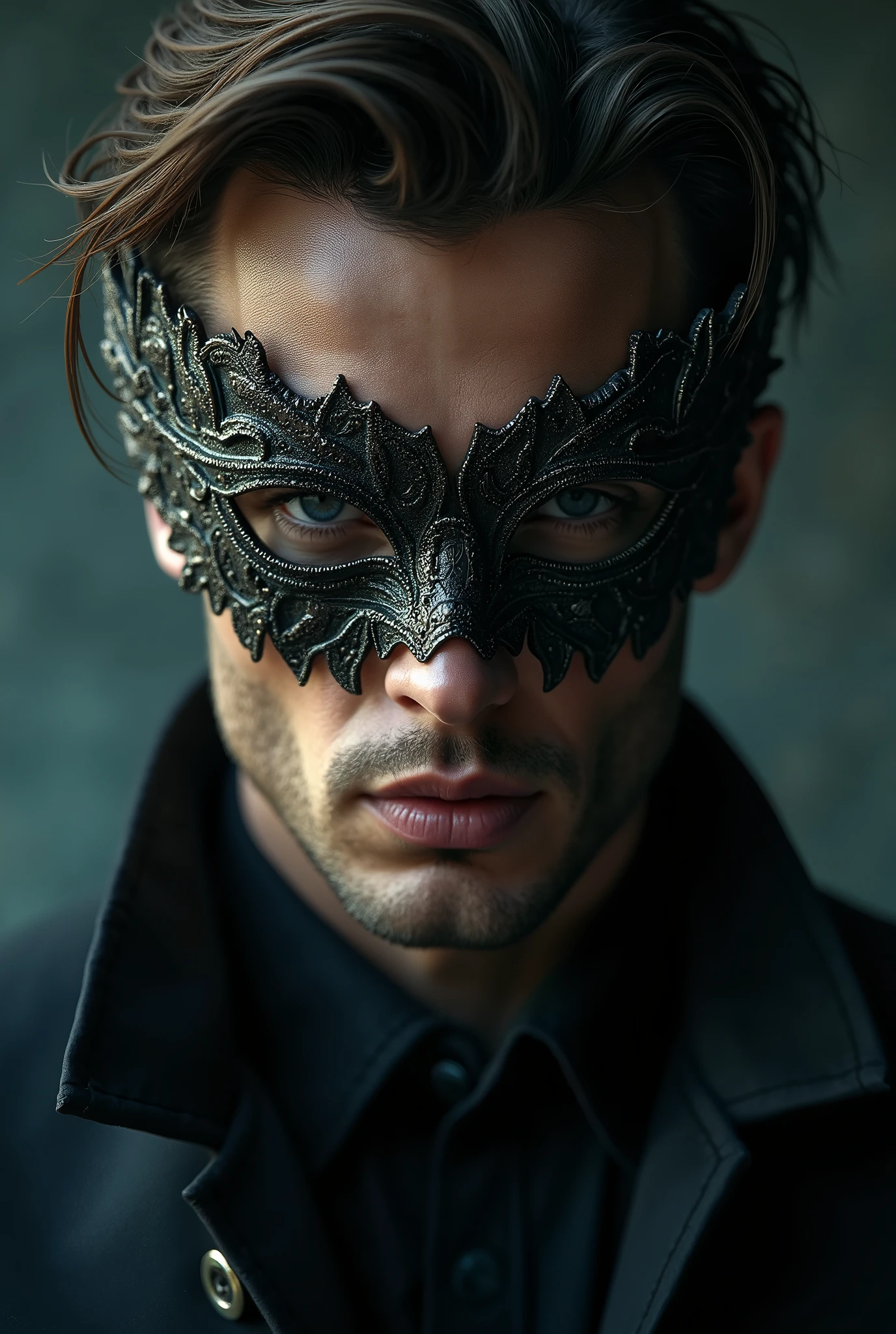 handsome man in a mask