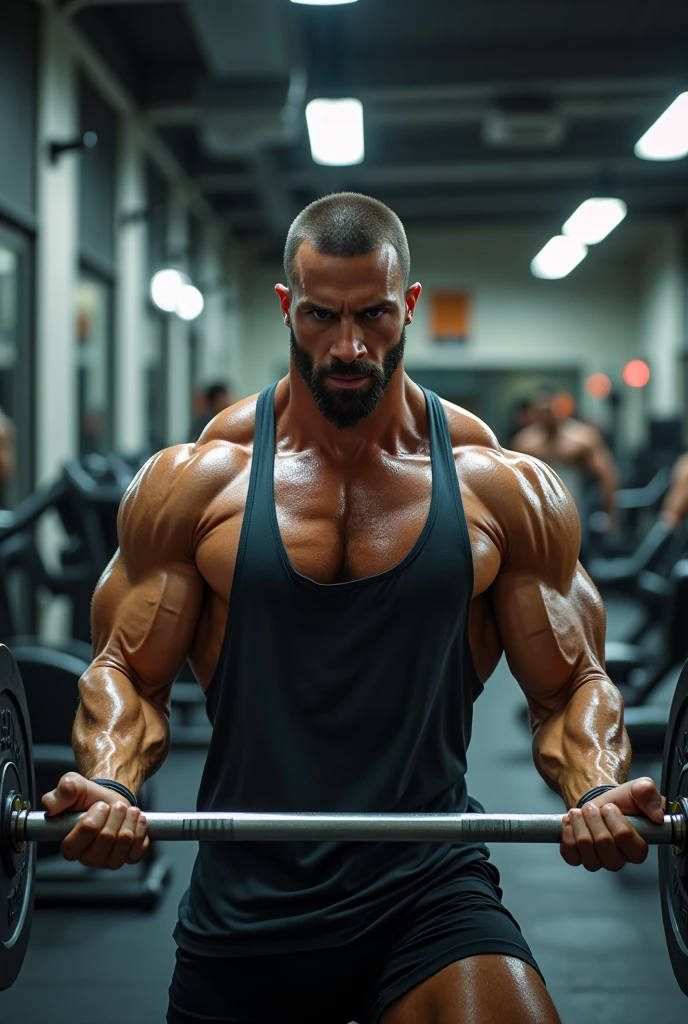 man training in gym
