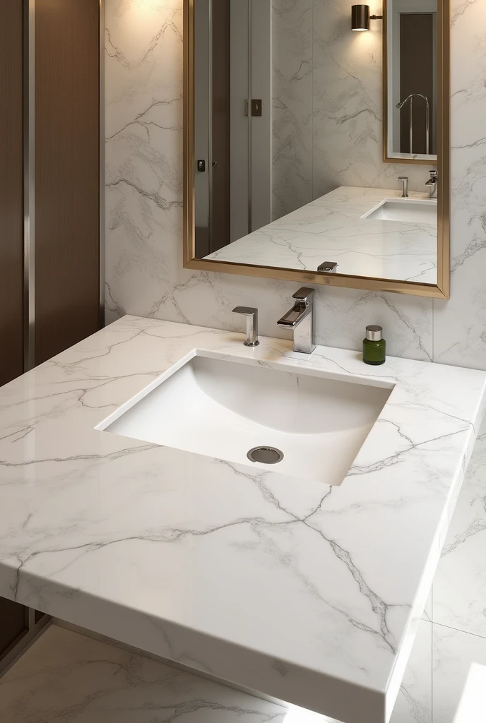 Calacatta porcelain countertop 70x70 bathroom