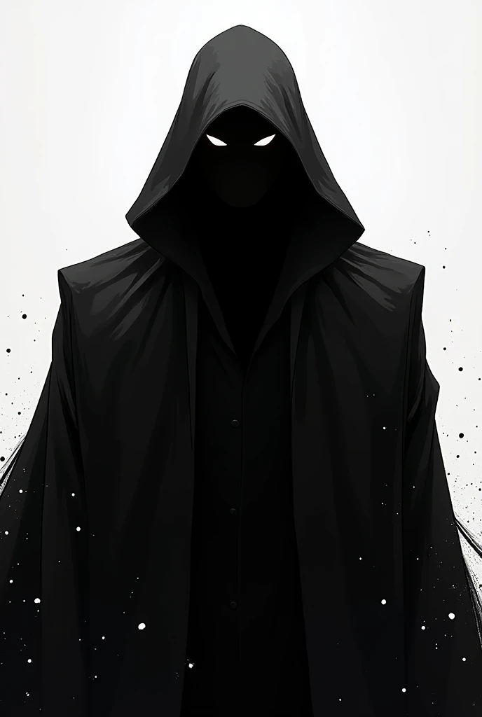 Make a JoJo inspired character with a hooded overlord look,I want the black and white image 
