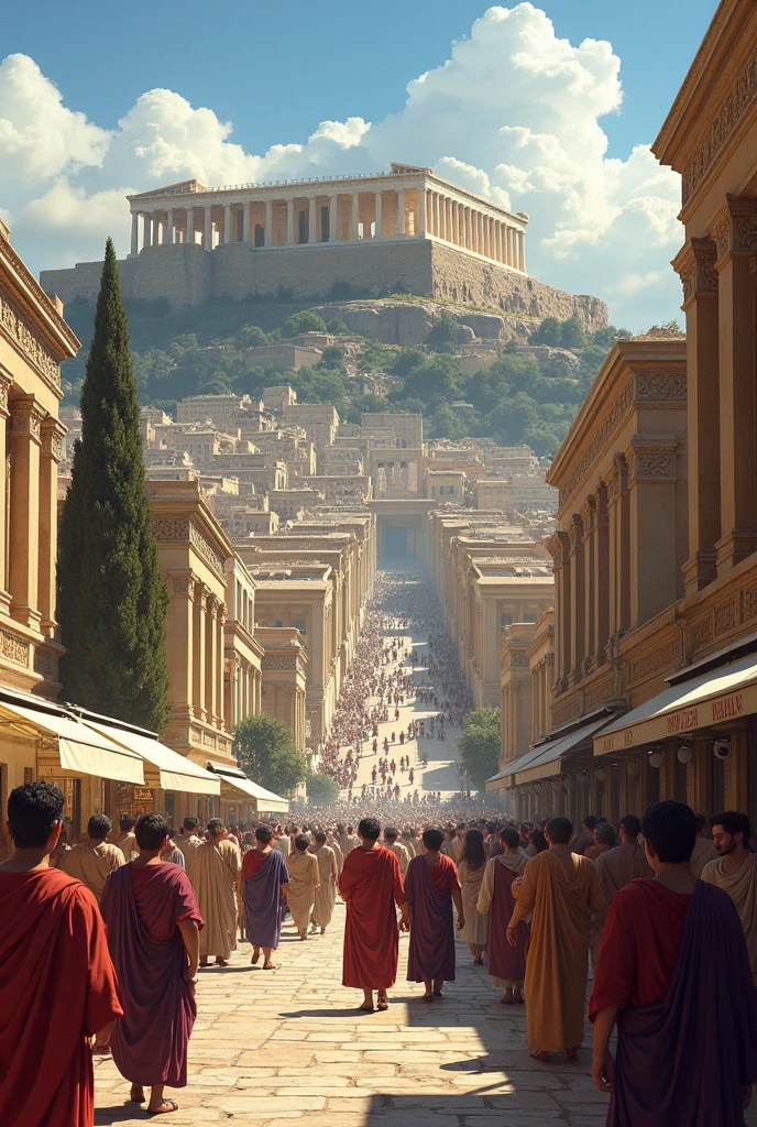 Athens, with its Acropolis and its vibrant cultural life, It was the heart of democratic and philosophical thought.
