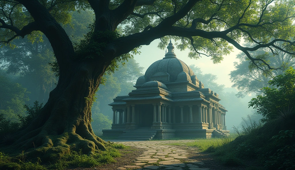 The introduction of Shyampur village, its eerie silence, and the old abandoned temple under the mango tree.