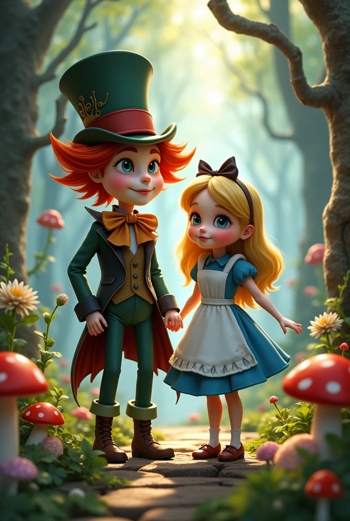 Alice in Wonderland, Alice and the Mad Hatter Children in the Enchanted Forest