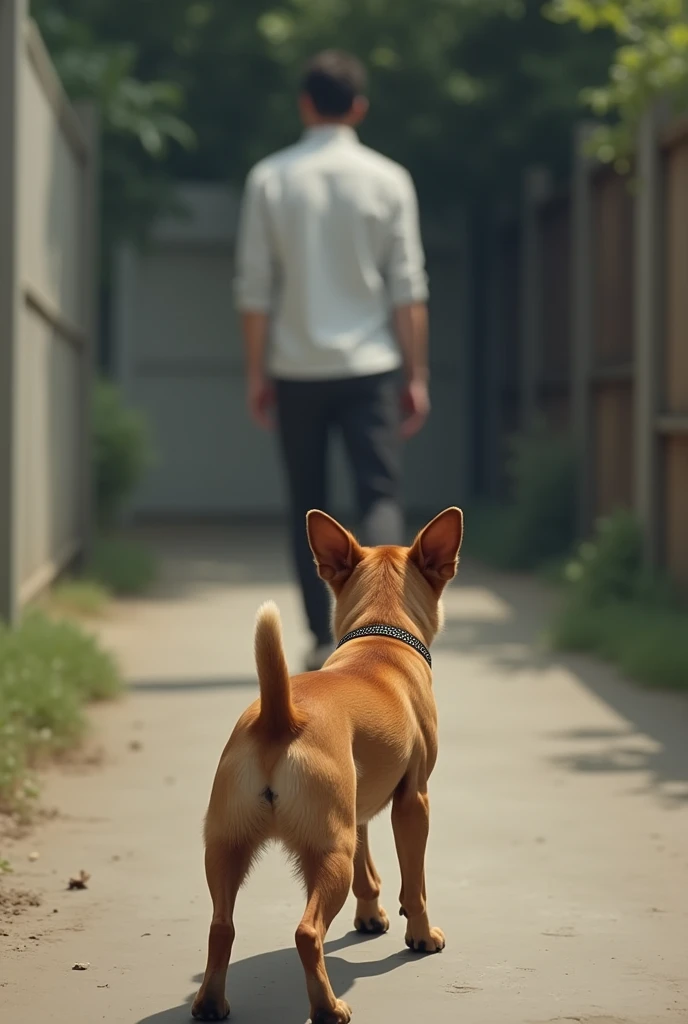 dog afraid of meeting a person