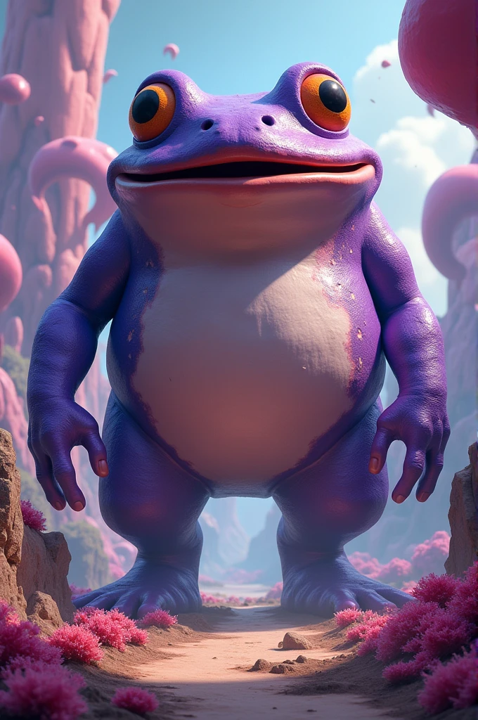 Giant purple pepe frog