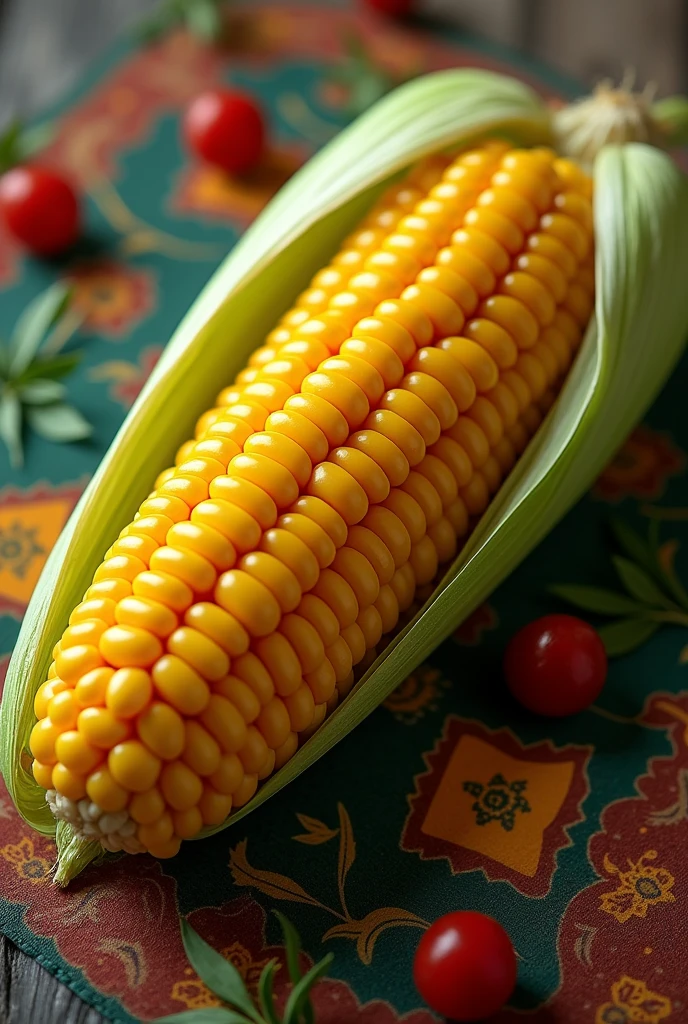 (photorealism:1.2), of a logo for selling corn on the cob called los chilosos associated with Colombia and also animated Mexico 