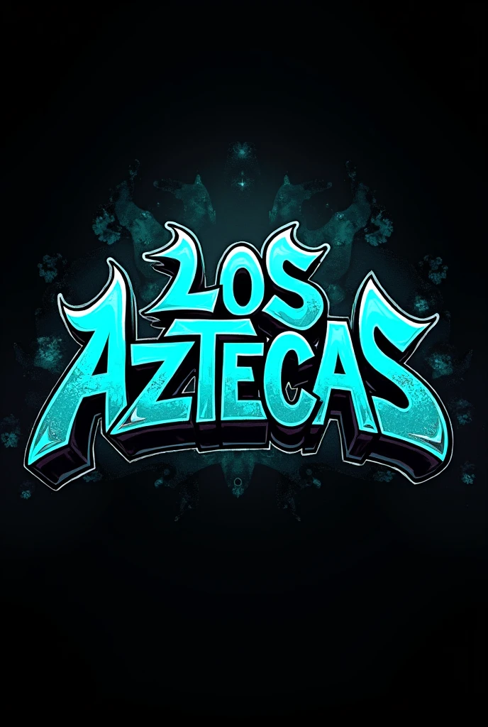 Make this designer, following these requirements: 1- 500x500 format 2- Wildstyle graffiti letter, don't make it too lively 3- Black background 4- Cyan letter 5- Los Aztecas written
 