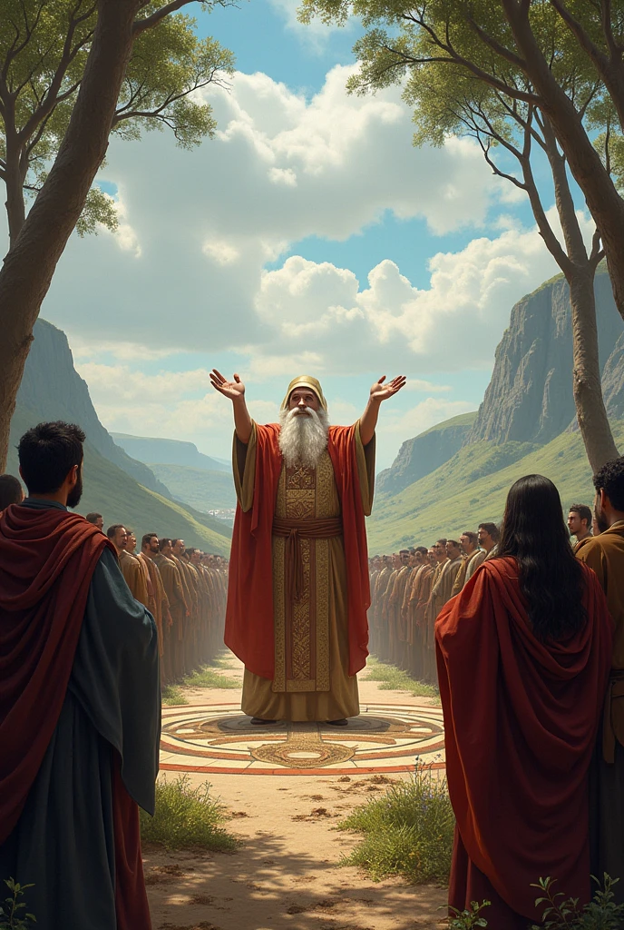 Priest or authority performing a blessing or ritual in the founding of cities