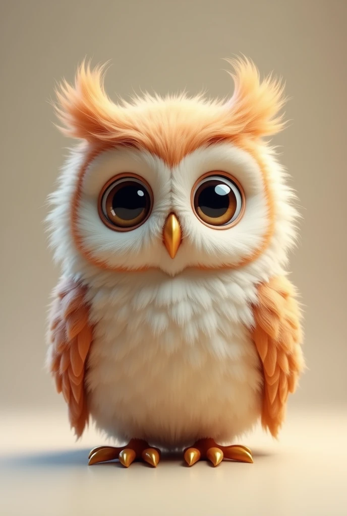 Very cute and funny owl, high detail feathers eyes beak legs, 8 K, cuteness, for a friend