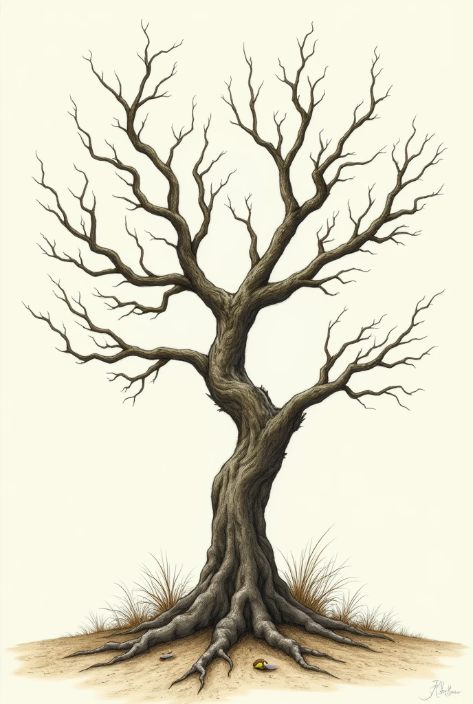dead citrus tree drawing
