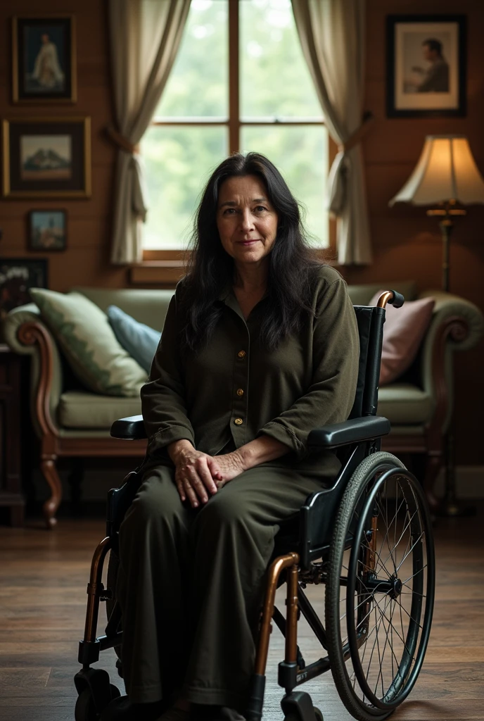 Jacob's dad in the Twilight movie but as a woman but in a wheelchair