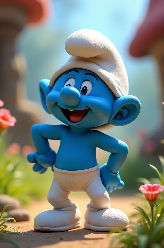 A Smurf bump without clothes