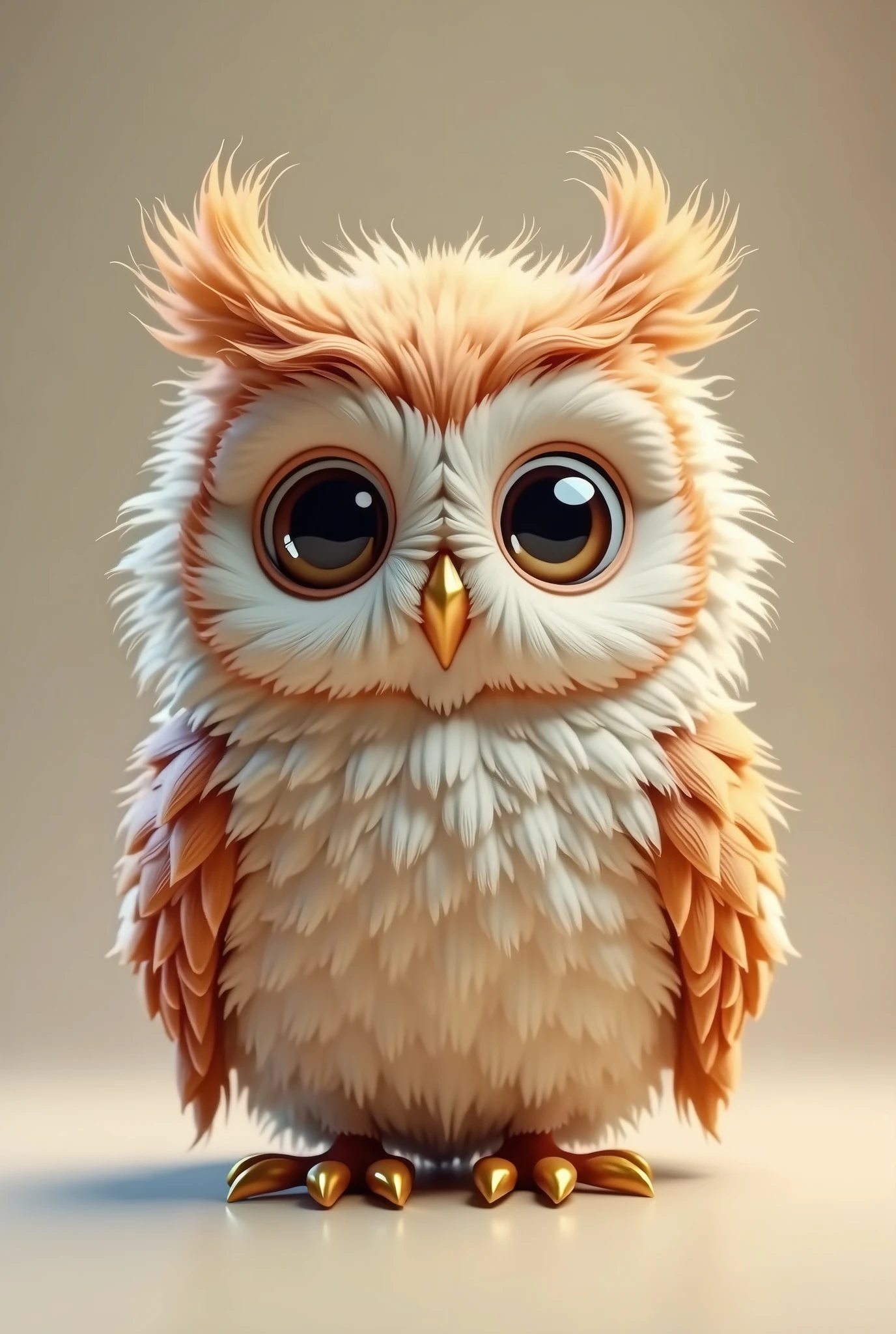 Very cute and funny owl, high detail feathers eyes beak legs, 8 K, cuteness, for a friend