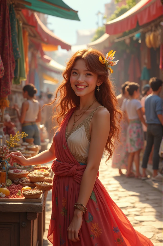 Beautiful and lovely female vendor
