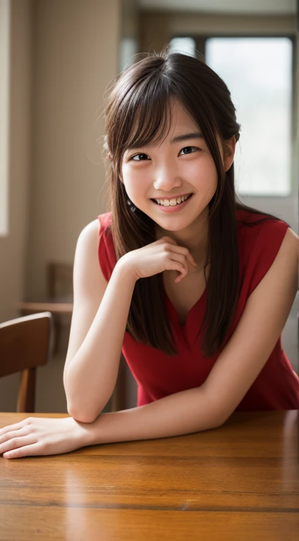 Tabletop, Highest quality, 8k, , Teen, RAW Photos, Absurd, Award-winning portrait, smile, alone, Idol's face, Delicate girl, Upper Body, Digital SLR, View your viewers, Frank, Sophisticated, Thin arms, Professional Lighting, Film Grain, chromatic aberration, (Eye and facial details:1.0), (Bokeh:1.1) , Beautiful breasts , Vision , bed , Sleep on your back , Top view , Close your mouth , Sailor suit , Black-haired , Disheveled Hair,Show your legs,Open leg style,Browser Caution,See-through,Lower Body
