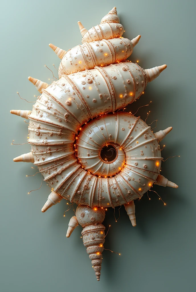 Seashell, with electrical circuits
