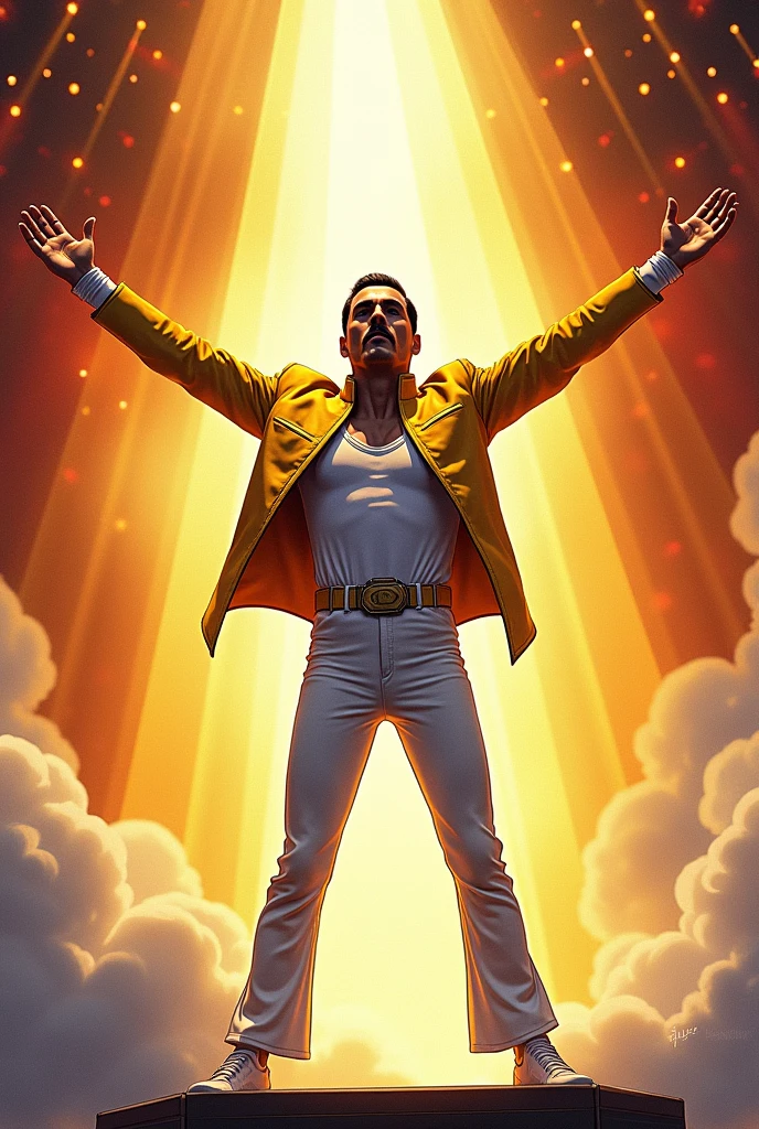 Create an easy drawing that represents the song "We are the Champions" by Freddy Mercury