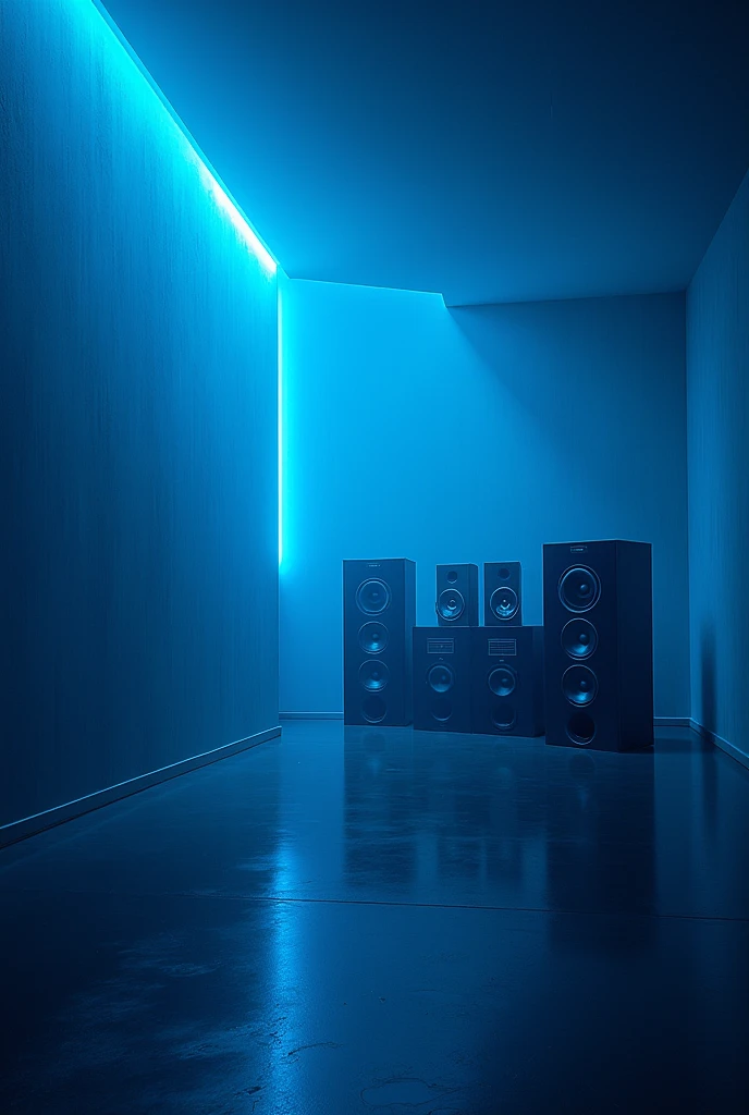 surround sound, immersive sound, powerful sound, bass impact, blue color, no appliance, no product, imagine