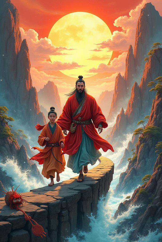 create poster about Journey to the West with monk, monkey, pig