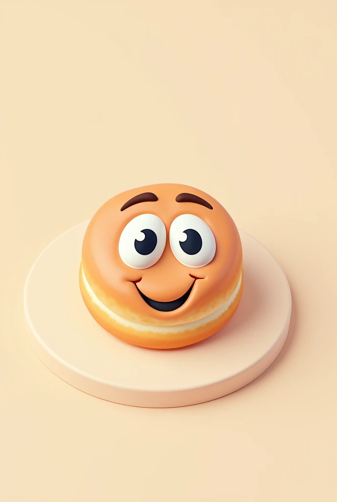 Flat emoji cake with eyes up