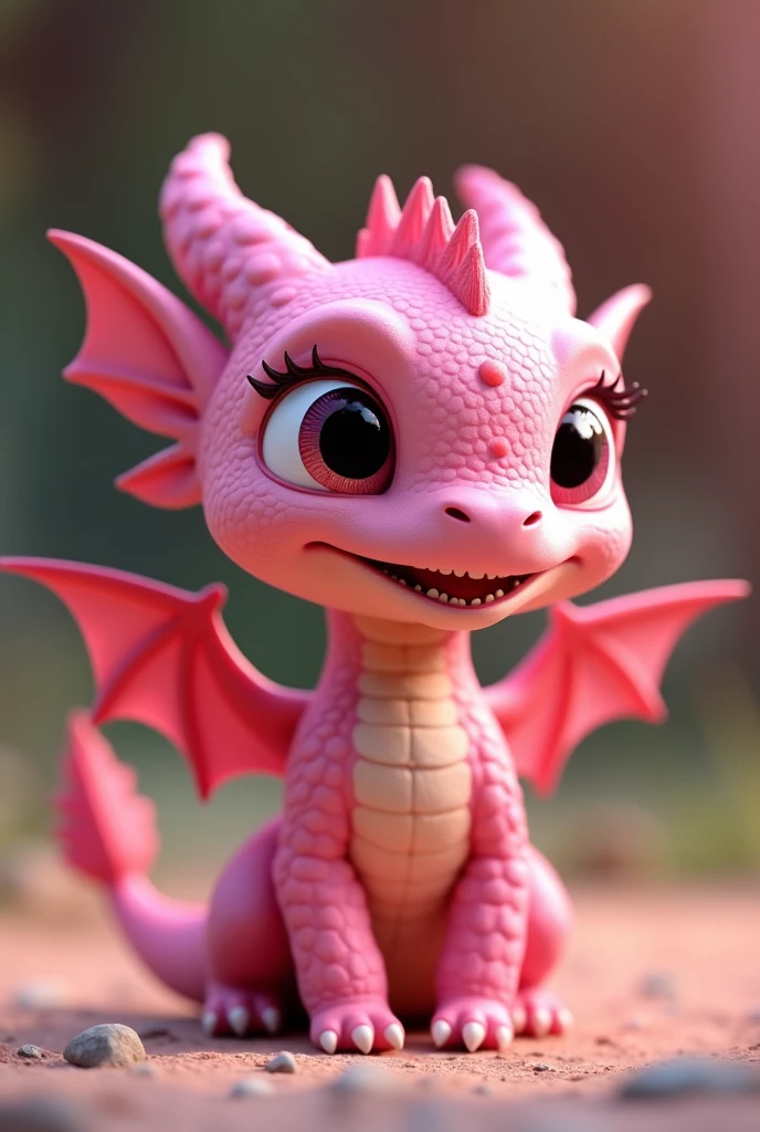 C4d model,chibi dargon, a dragon, Inspired by the nightfurry dragon, pink dragon,, Perspective point of view