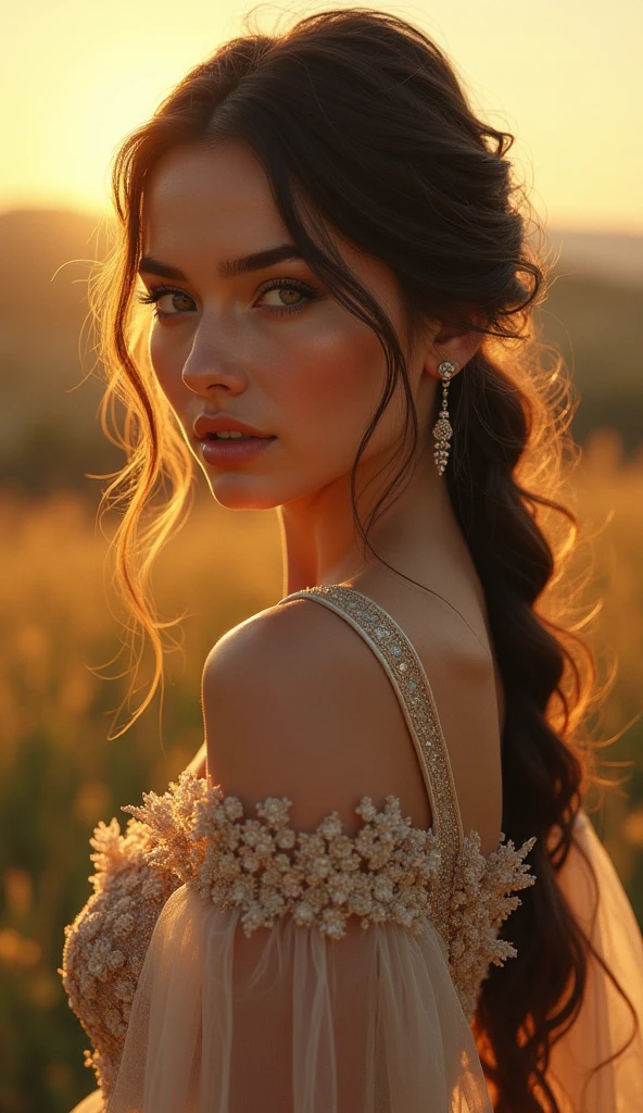 rich vom dorf, zuckerkuchenhonig, 1girl, beautiful detailed eyes, beautiful detailed lips, extremely detailed face, long eyelashes, elegant dress, intricate embroidery, countryside village, golden hour lighting, cinematic composition, warm color palette, digital painting, highly detailed, photorealistic, 8k, masterpiece, art by artgerm and greg rutkowski