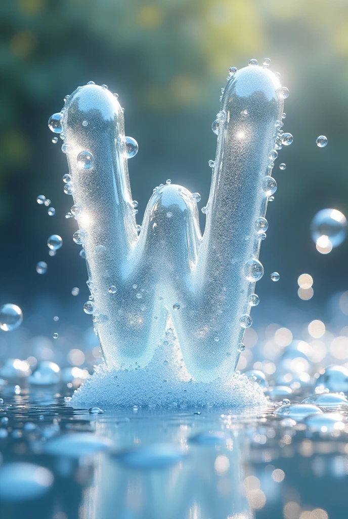 Letter w + water and soap bubbles