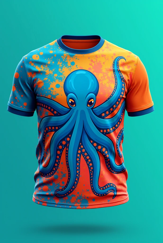 A school Olympics shirt with an octopus on the logo and tencalos along the shirt
