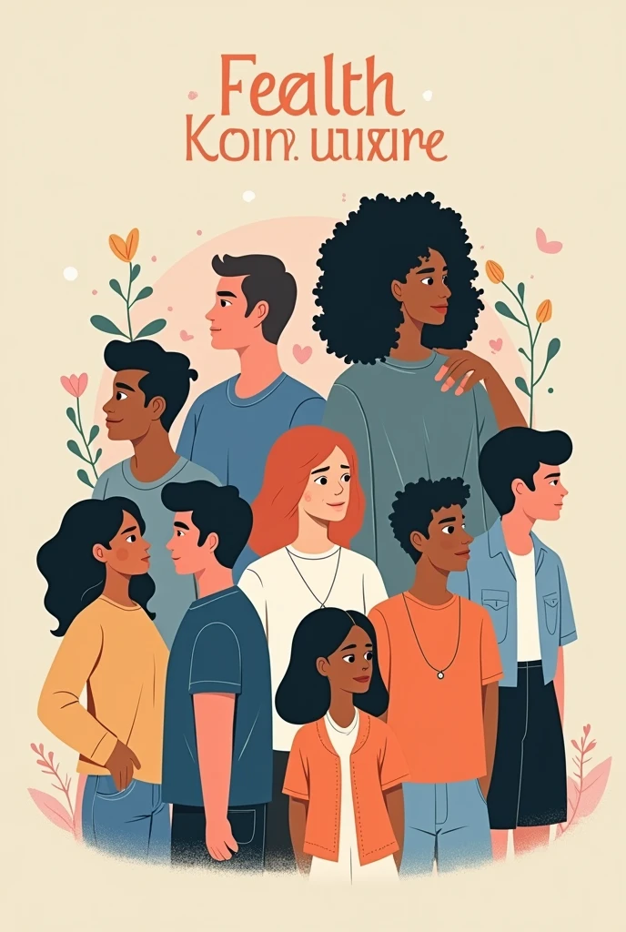 Un poster donde haya este texto y también tenga dibujos "Taking care of your mental health is essential, as is building an environment of respect and empathy where there is no place for bullying "