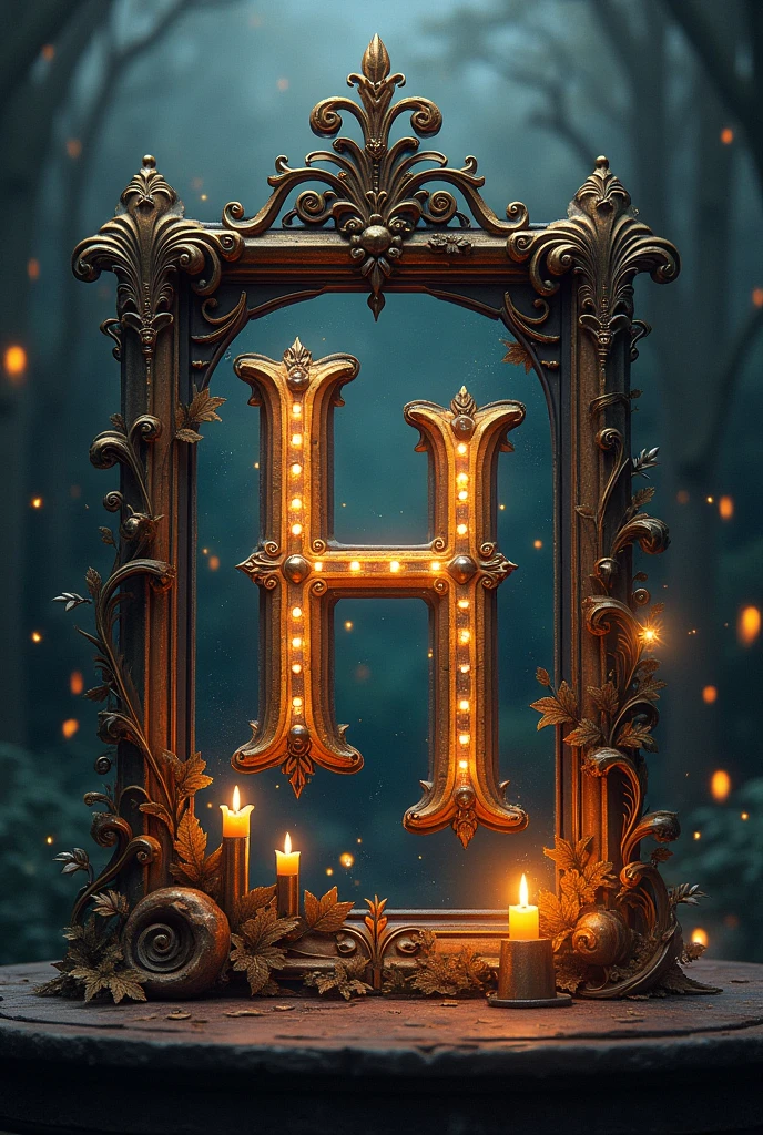 A frame with a Harry Potter theme but it has to have the letter H, which is the capital.