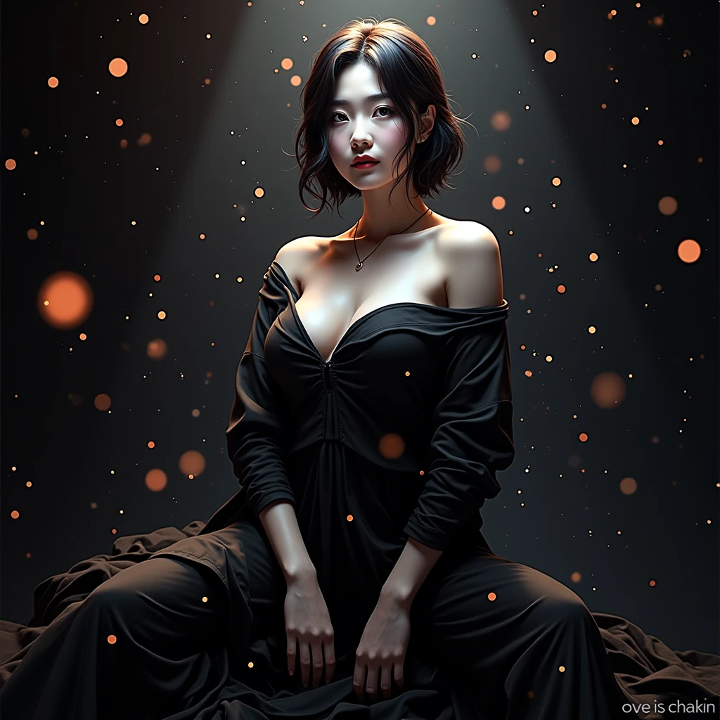 Best Quality, Ultra High Definition, (Photorealistic:1.4),Sunset Light, Ponytail, Korean Women, Detailed Photo, Smiling, Sexy, Black Shirt, Facing Camera, Close-up (Masterpiece: 1.3), (8K, Photorealistic, Best Quality: 1.4), (1girl), Beautiful Face, (Realistic Face), (Black Hair, Short Hair: 1.3), Beautiful Hairstyle, Realistic eyes, beautiful detail eyes, (realistic skin), beautiful skin, (sweater), absurd, attractive, ultra high resolution, ultra realistic, high definition, golden ratio