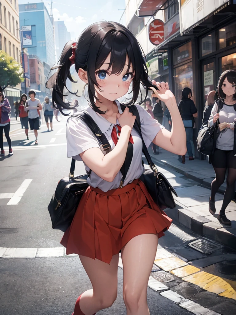 High quality, 8k. masterpiece, Highest quality, High definition,8K, high resolution, Elf Girl、Are crying、She is hitting a man with the bag she is holding