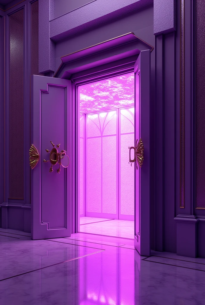 It creates a scene where it looks like a glamorous purple vault, and when the stripes are opened, ultraviolet lights can be seen. Inspired by a box of Barbie dolls