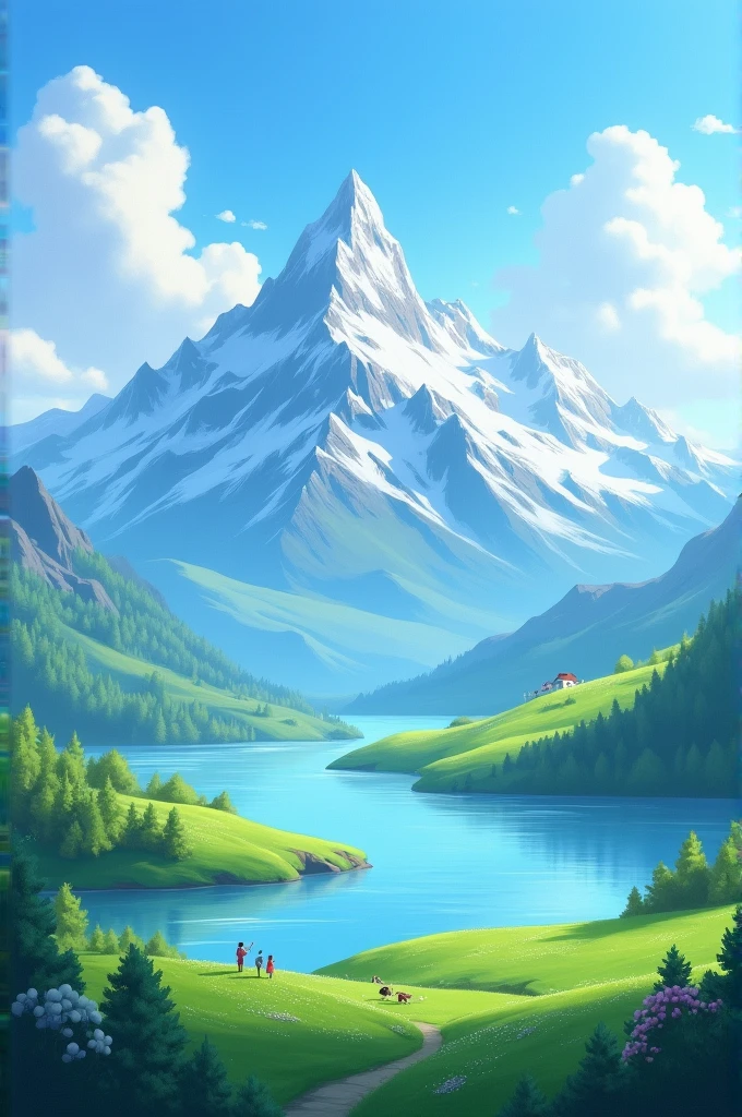 Make me an animated mountains png