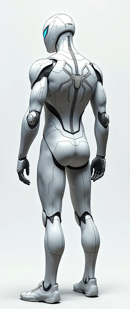 (masterpiece:1.2,Exceptional Quality,mirror-like,Cinematic Experience,Photorealistic:2.0,RAW Photos:2.0,Super detailed),8k,wallpaper,(Representing blueprints through holograms:2.0),(Futuristic white Spideman:2.0), white Spiderman Cyborg,(Design of a white Spiderman Cyborg:2.0),(Draw the back view:2.0),(Avant-garde design:2.0),(Drawing detailed blueprints:2.0),(Numerous notes about the settings:2.0),(white Cybernetic Spiderman Armour), (close up), (Half body side view)